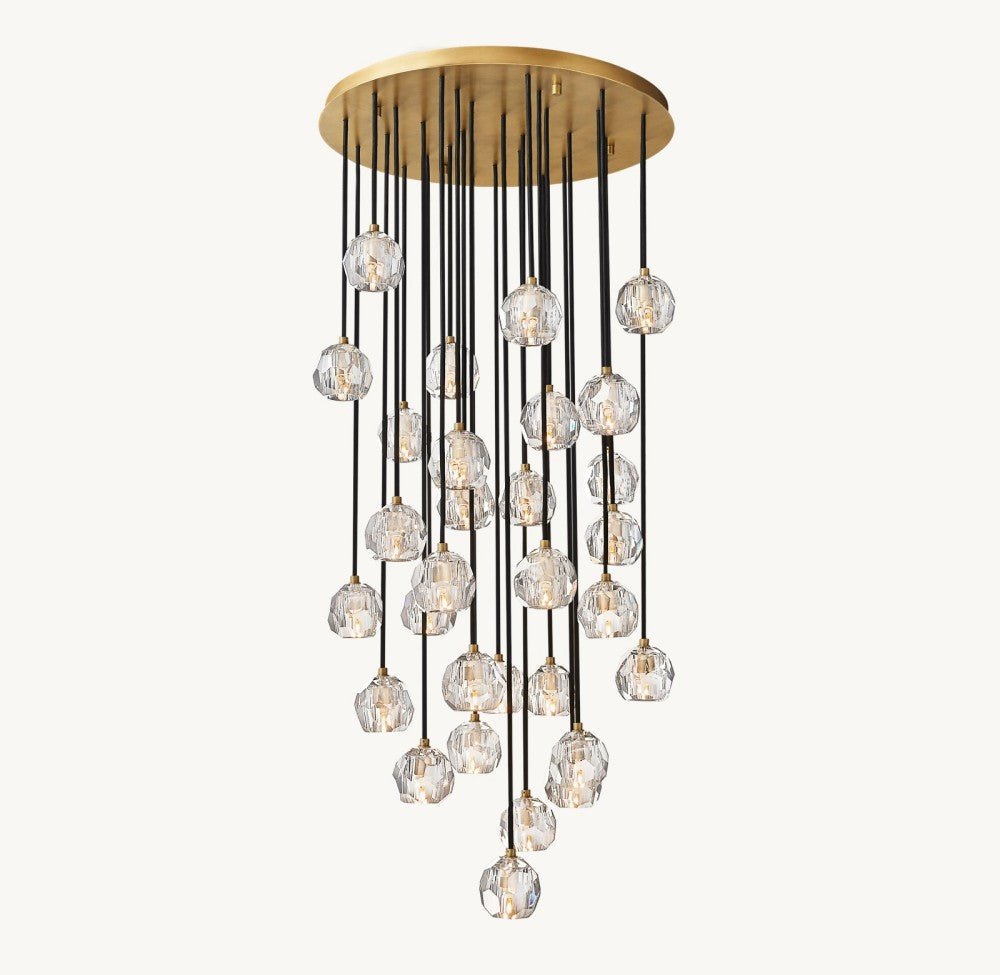 Bulle Cristal Round Cluster Chandelier 30" - Zelno Lighting