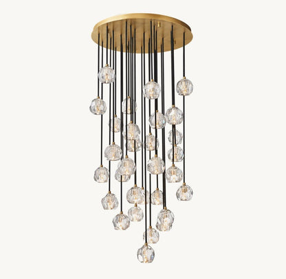 Bulle Cristal Round Cluster Chandelier 30" - Zelno Lighting