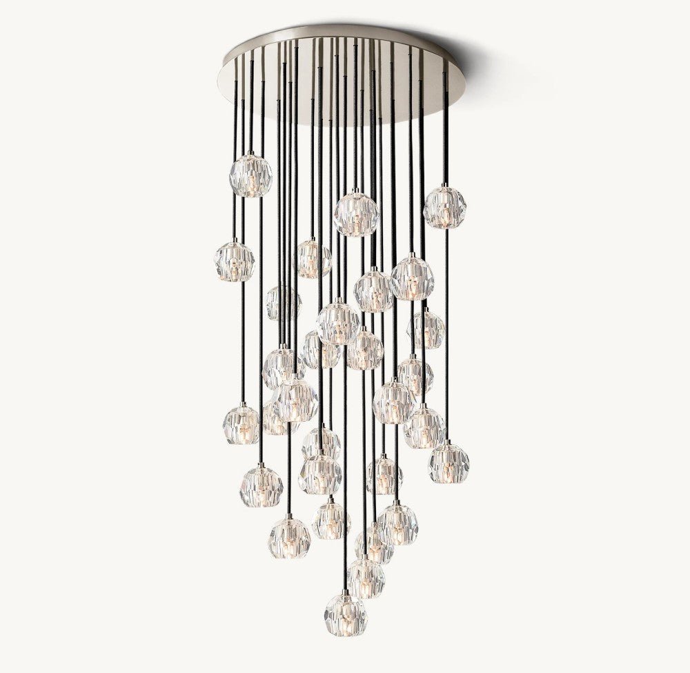 Bulle Cristal Round Cluster Chandelier 30" - Zelno Lighting