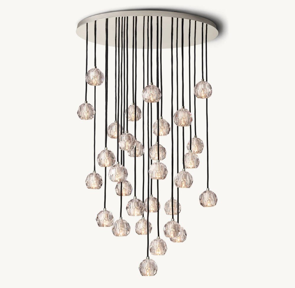 Bulle Cristal Round Cluster Chandelier 40" - Zelno Lighting