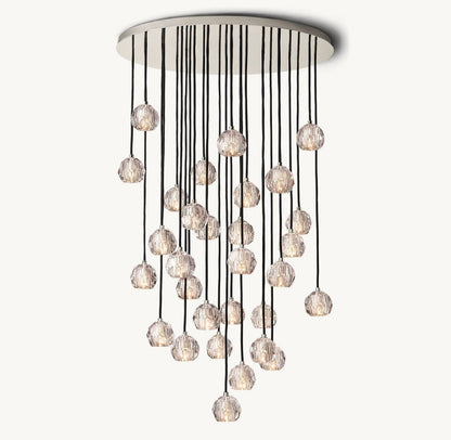 Bulle Cristal Round Cluster Chandelier 40" - Zelno Lighting