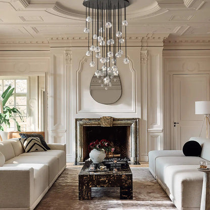 Bulle Cristal Round Cluster Chandelier 40" - Zelno Lighting