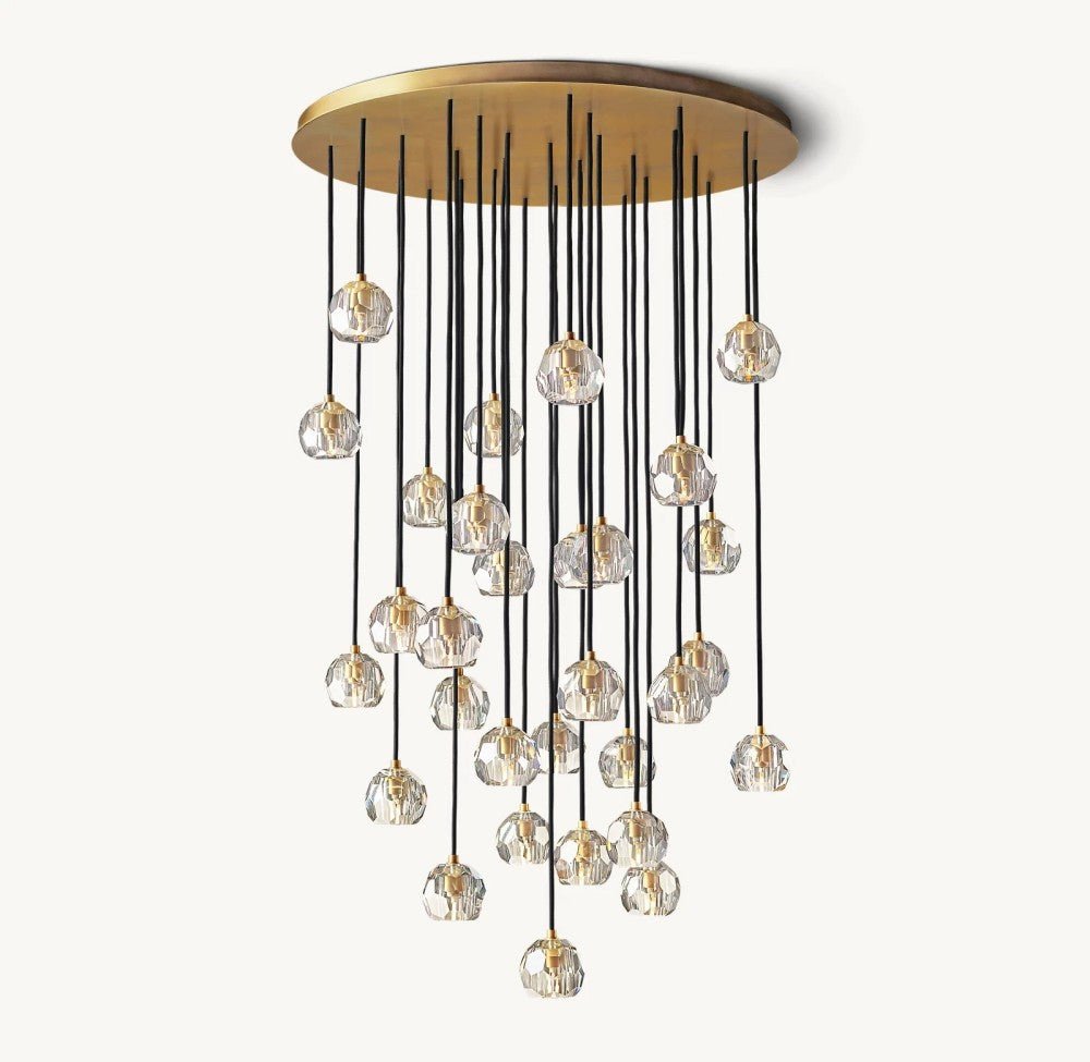 Bulle Cristal Round Cluster Chandelier 40" - Zelno Lighting