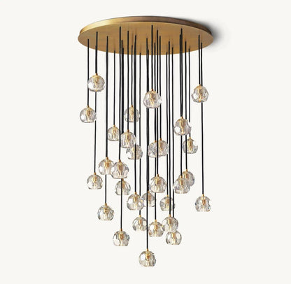 Bulle Cristal Round Cluster Chandelier 40" - Zelno Lighting