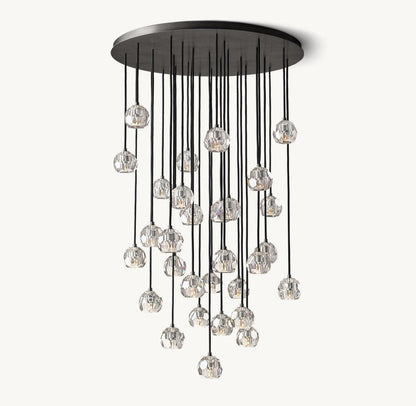 Bulle Cristal Round Cluster Chandelier 40" - Zelno Lighting