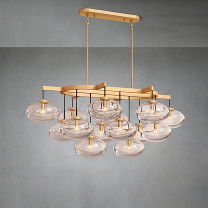 Cabrlet Clear Glass Linear Chandelier 54" - Zelno Lighting