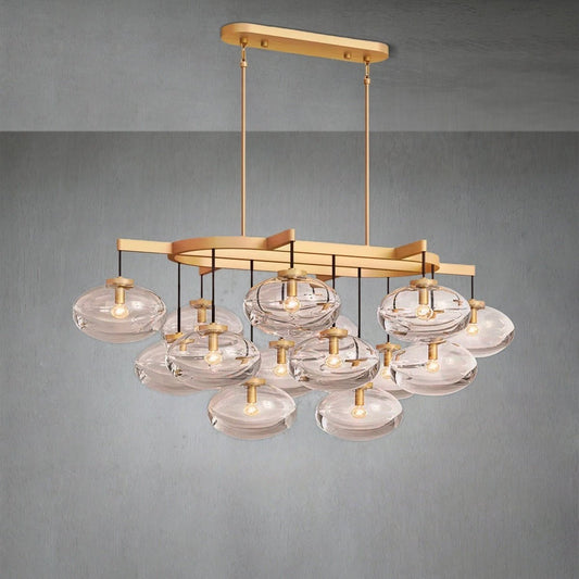 Cabrlet Clear Glass Linear Chandelier 54" - Zelno Lighting