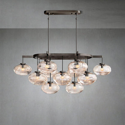 Cabrlet Clear Glass Linear Chandelier 54" - Zelno Lighting