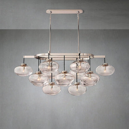 Cabrlet Clear Glass Linear Chandelier 54" - Zelno Lighting