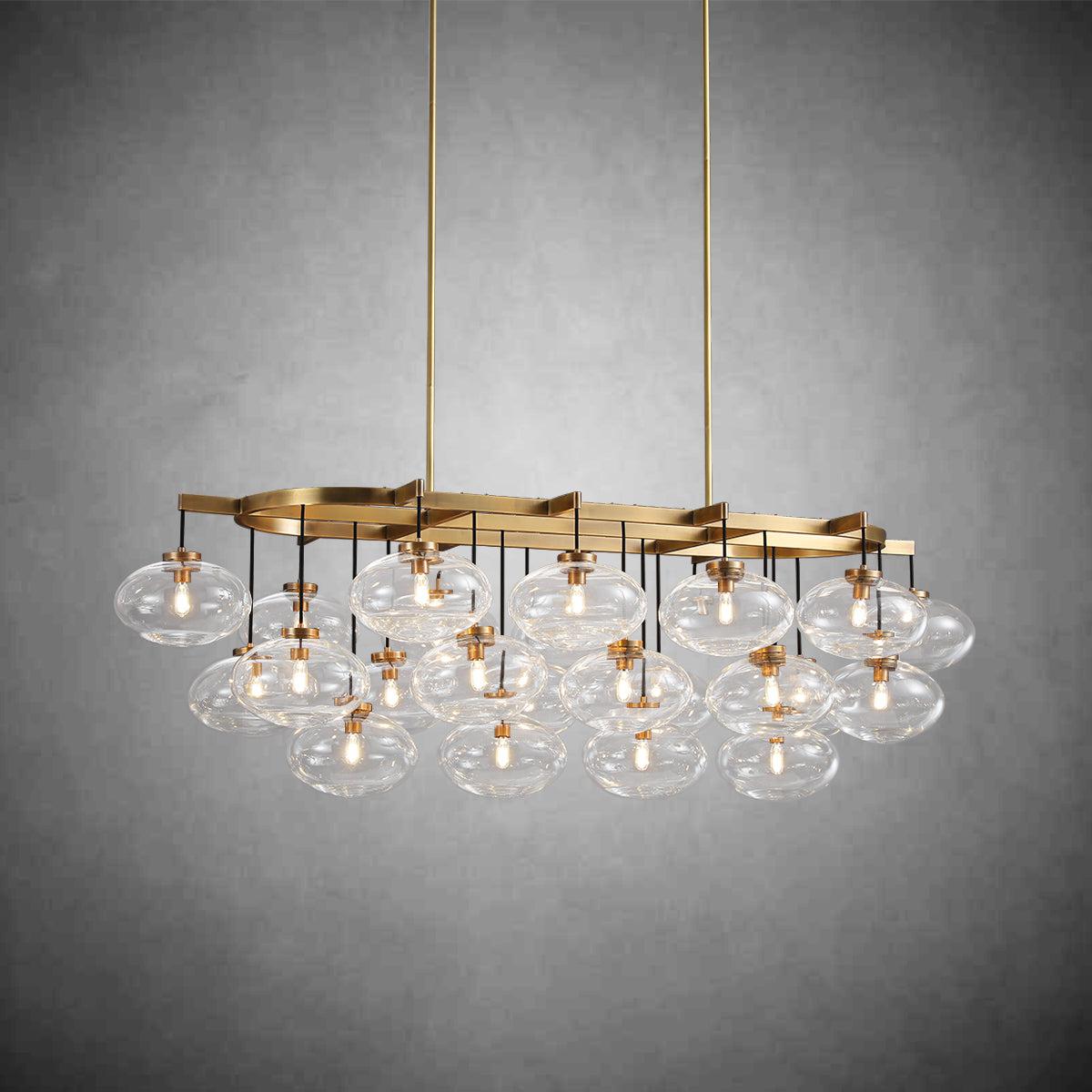 Cabrlet Clear Glass Linear Chandelier 72" - Zelno Lighting