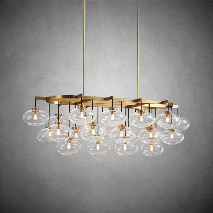 Cabrlet Clear Glass Linear Chandelier 72" - Zelno Lighting