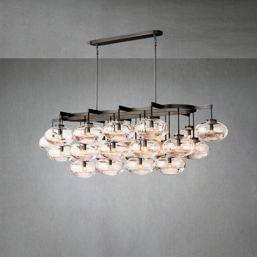 Cabrlet Clear Glass Linear Chandelier 72" - Zelno Lighting