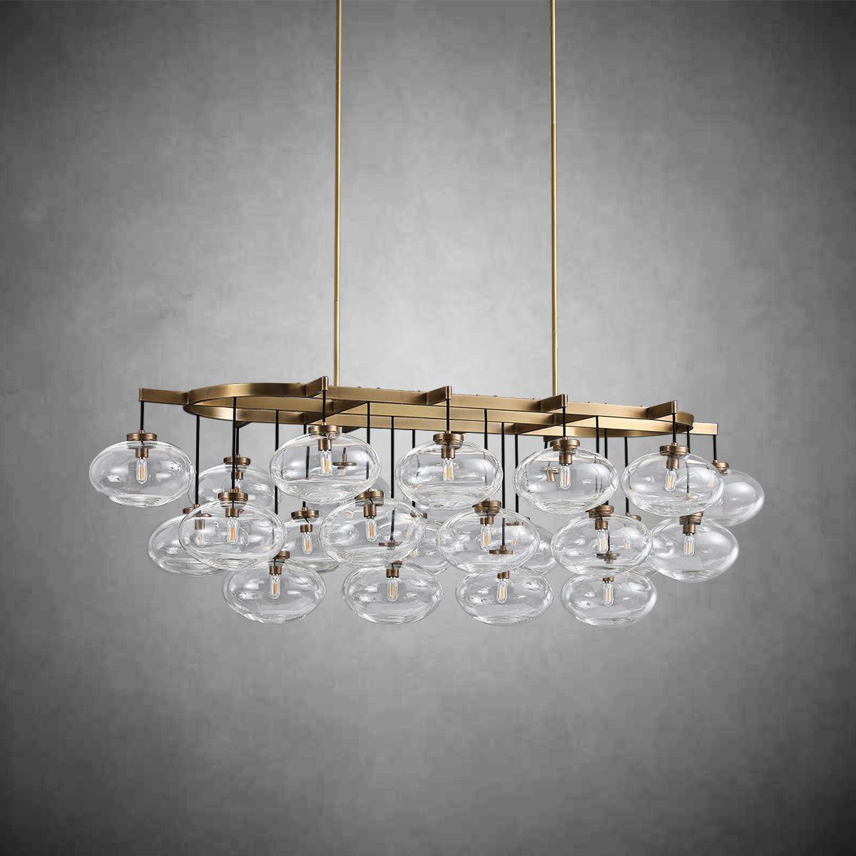 Cabrlet Clear Glass Linear Chandelier 72" - Zelno Lighting
