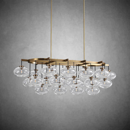 Cabrlet Clear Glass Linear Chandelier 72" - Zelno Lighting