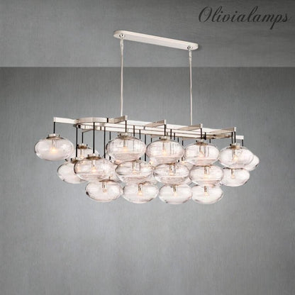 Cabrlet Clear Glass Linear Chandelier 72" - Zelno Lighting