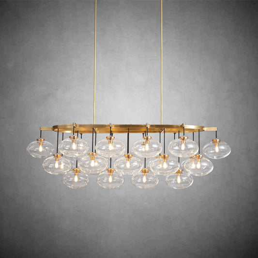 Cabrlet Clear Glass Linear Chandelier 72" - Zelno Lighting