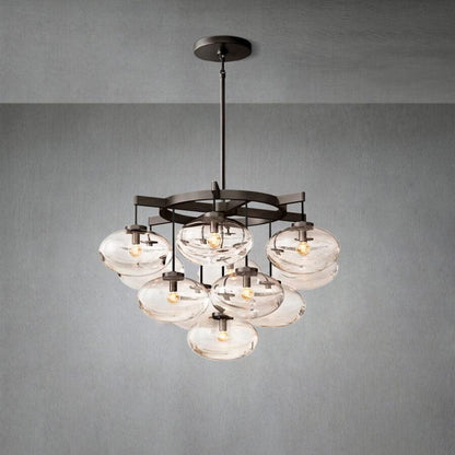 Cabrlet Clear Glass Round Chandelier 36" - Zelno Lighting