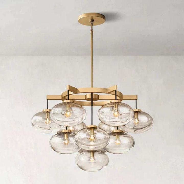 Cabrlet Clear Glass Round Chandelier 36" - Zelno Lighting
