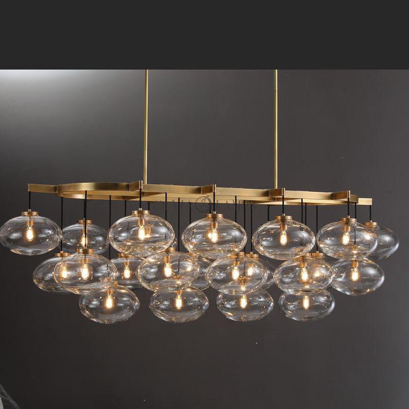 Cabrlet Clear Glass Round Chandelier 60" - Zelno Lighting