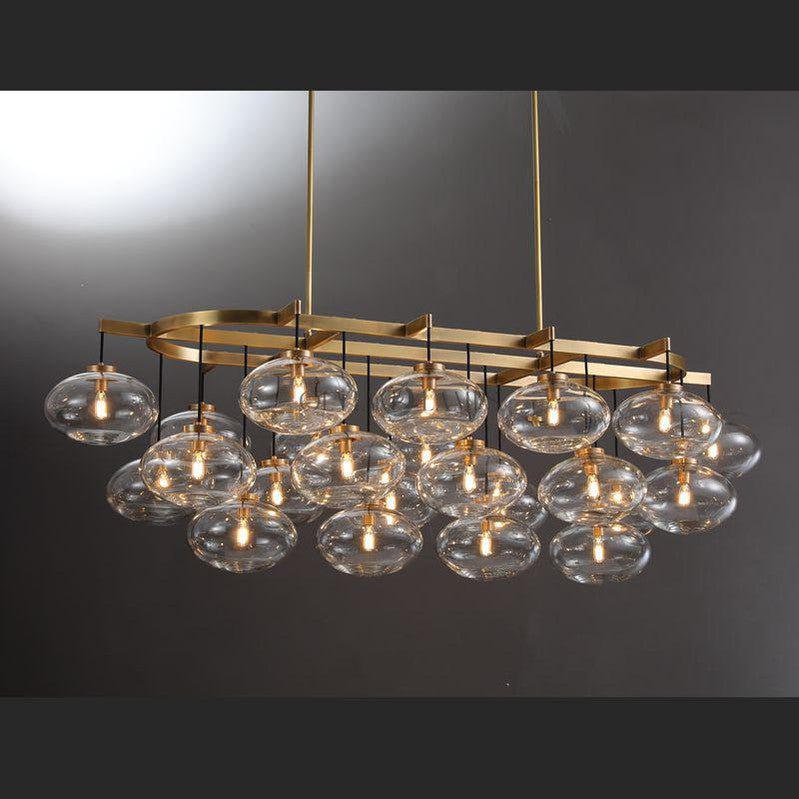Cabrlet Clear Glass Round Chandelier 60" - Zelno Lighting