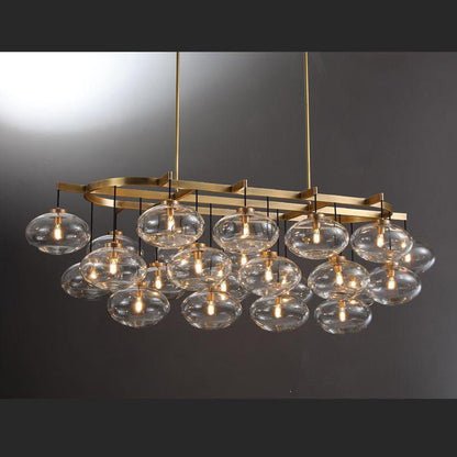 Cabrlet Clear Glass Round Chandelier 60" - Zelno Lighting
