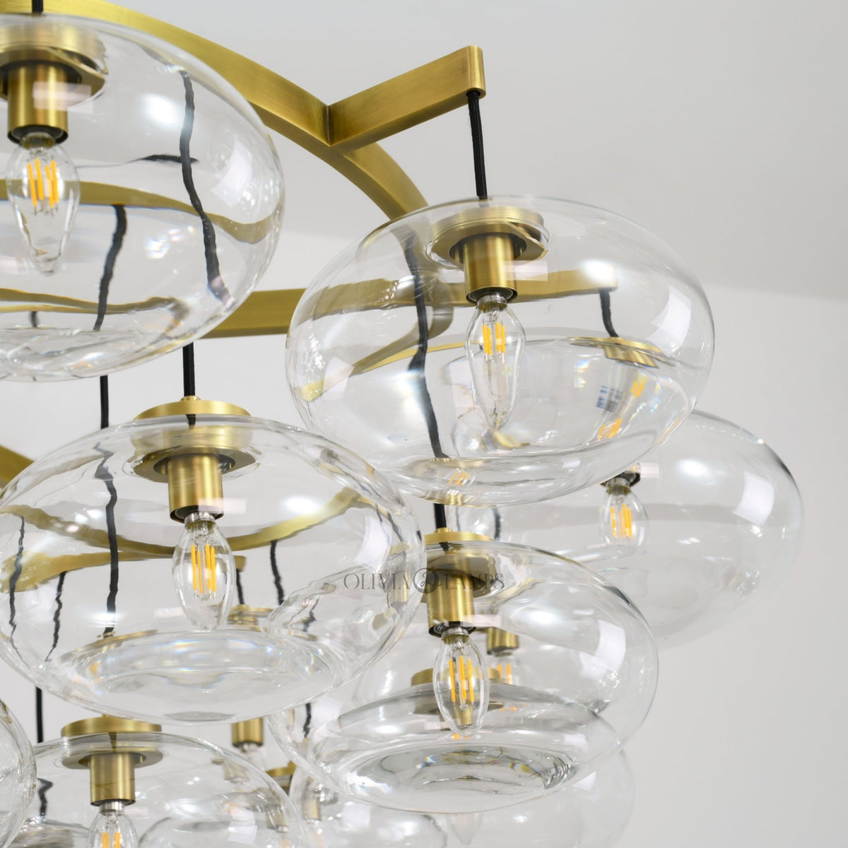 Cabrlet Clear Glass Round Chandelier 60" - Zelno Lighting