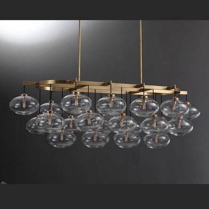 Cabrlet Clear Glass Round Chandelier 60" - Zelno Lighting