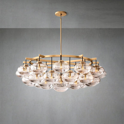 Cabrlet Clear Glass Round Chandelier 60" - Zelno Lighting