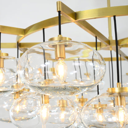Cabrlet Clear Glass Round Chandelier 60" - Zelno Lighting