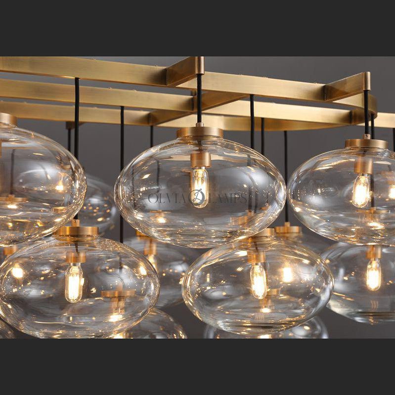 Cabrlet Clear Glass Round Chandelier 60" - Zelno Lighting