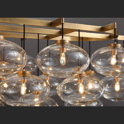 Cabrlet Clear Glass Round Chandelier 60" - Zelno Lighting