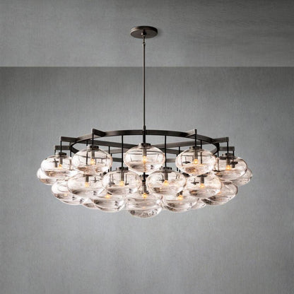 Cabrlet Clear Glass Round Chandelier 60" - Zelno Lighting
