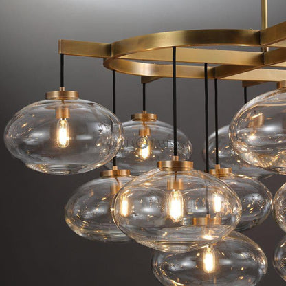 Cabrlet Clear Glass Round Chandelier 60" - Zelno Lighting