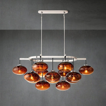 Cabrlet Smoke Glass Linear Chandelier 54" - Zelno Lighting
