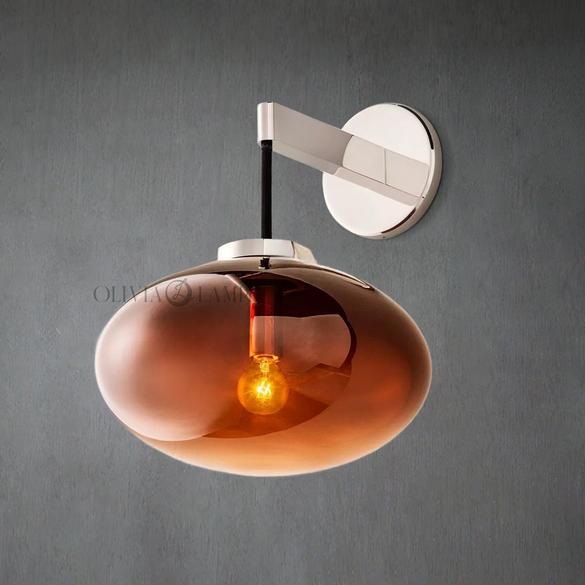 Cabrlet Smoke Glass Wall Sconce - Zelno Lighting