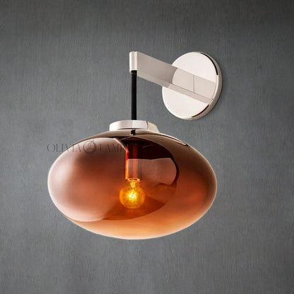 Cabrlet Smoke Glass Wall Sconce - Zelno Lighting