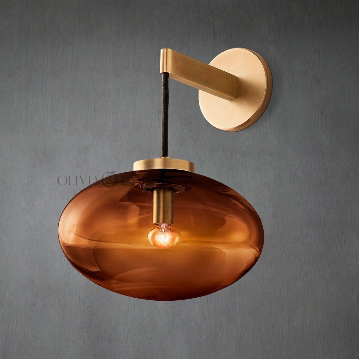 Cabrlet Smoke Glass Wall Sconce - Zelno Lighting