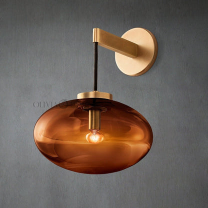 Cabrlet Smoke Glass Wall Sconce - Zelno Lighting