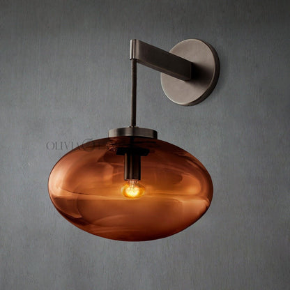 Cabrlet Smoke Glass Wall Sconce - Zelno Lighting