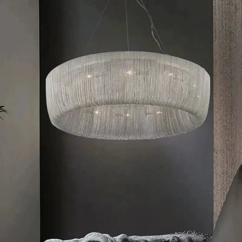 Cadenas Aluminum Chain Tassel Modern Chandelier - Zelno Lighting