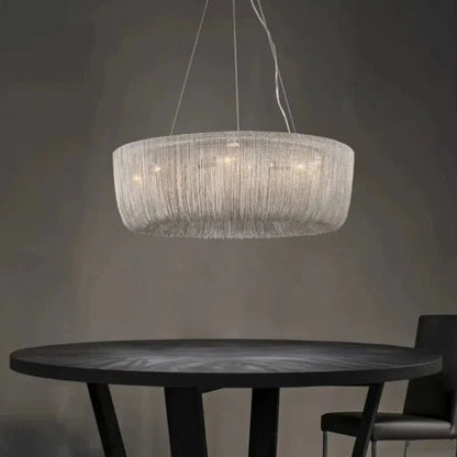 Cadenas Aluminum Chain Tassel Modern Chandelier - Zelno Lighting