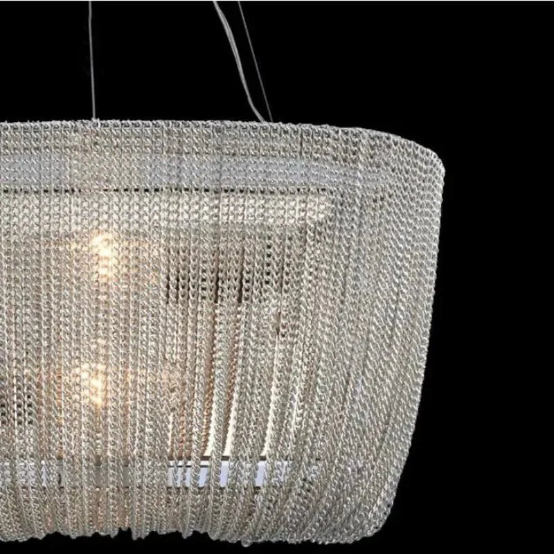 Cadenas Aluminum Chain Tassel Modern Chandelier - Zelno Lighting