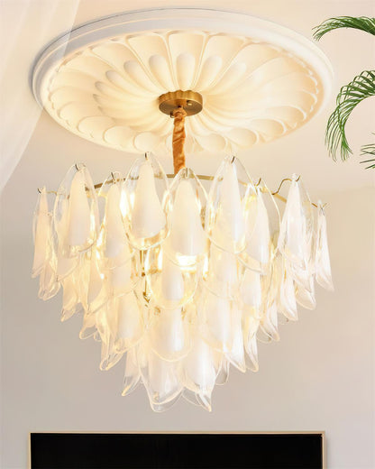 Caia Murano Glass Chandelier for Living Room - Zelno Lighting