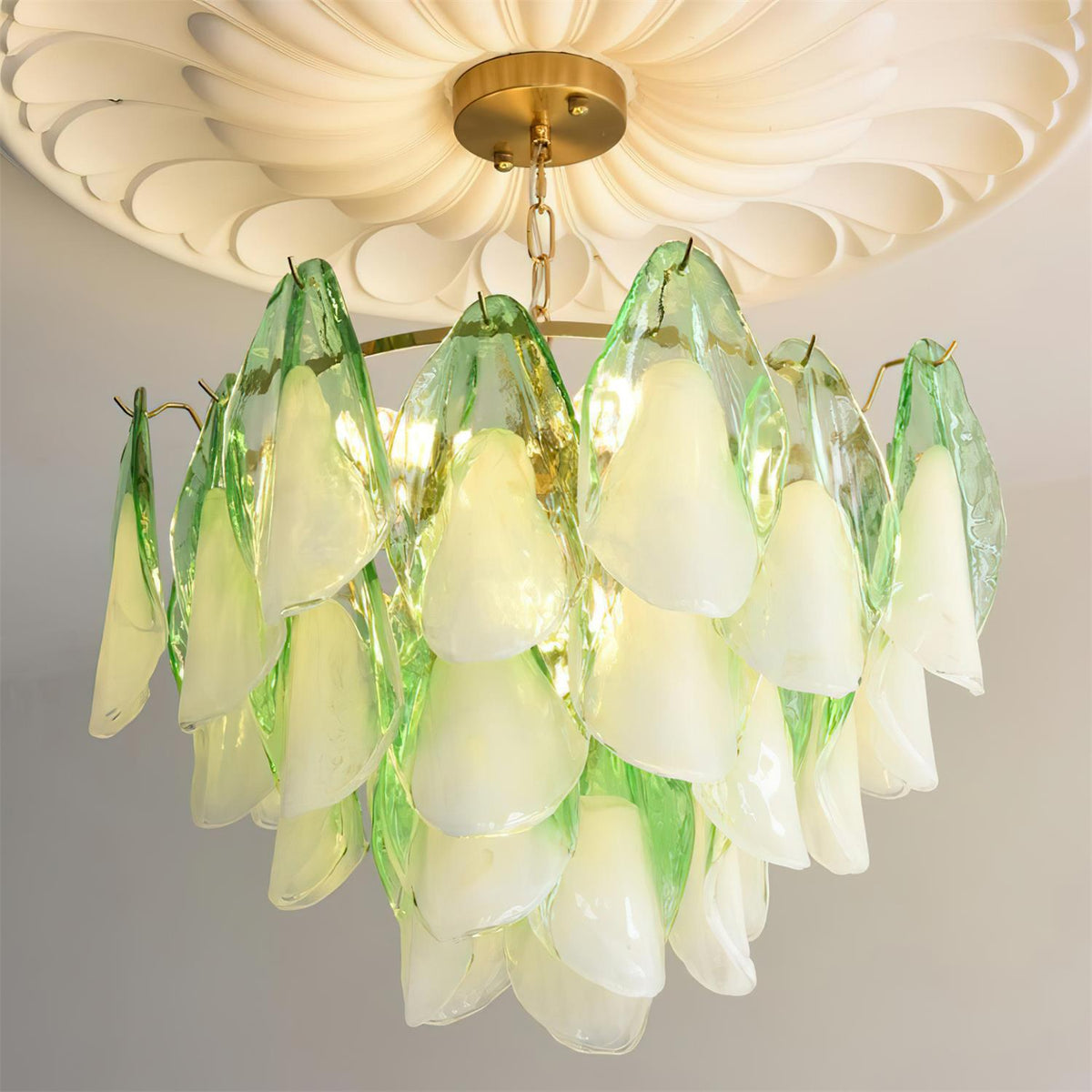Caia Murano Glass Chandelier for Living Room - Zelno Lighting