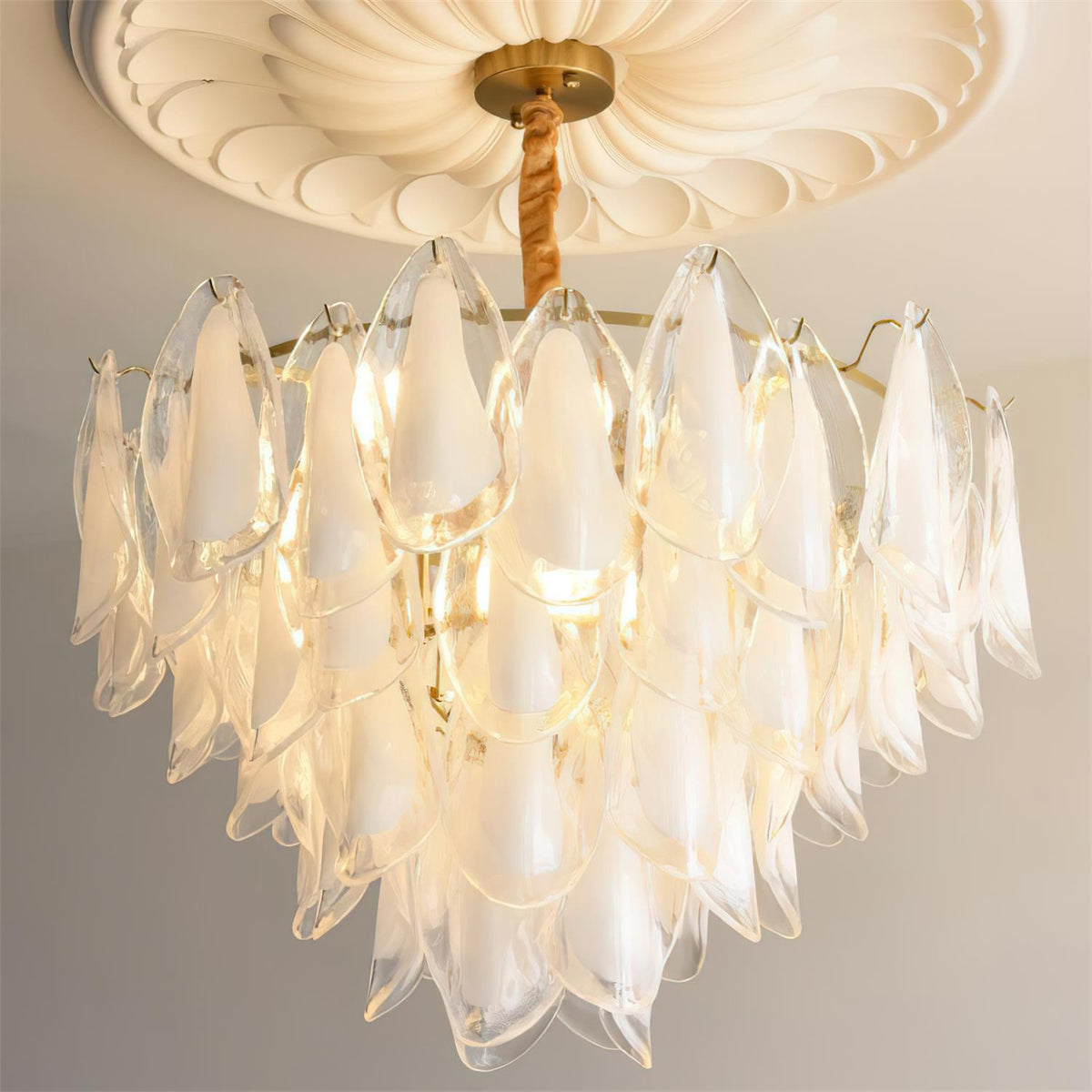 Caia Murano Glass Chandelier for Living Room - Zelno Lighting