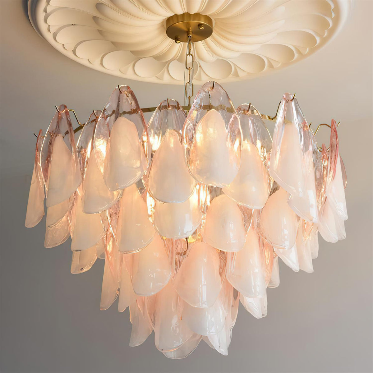Caia Murano Glass Chandelier for Living Room - Zelno Lighting