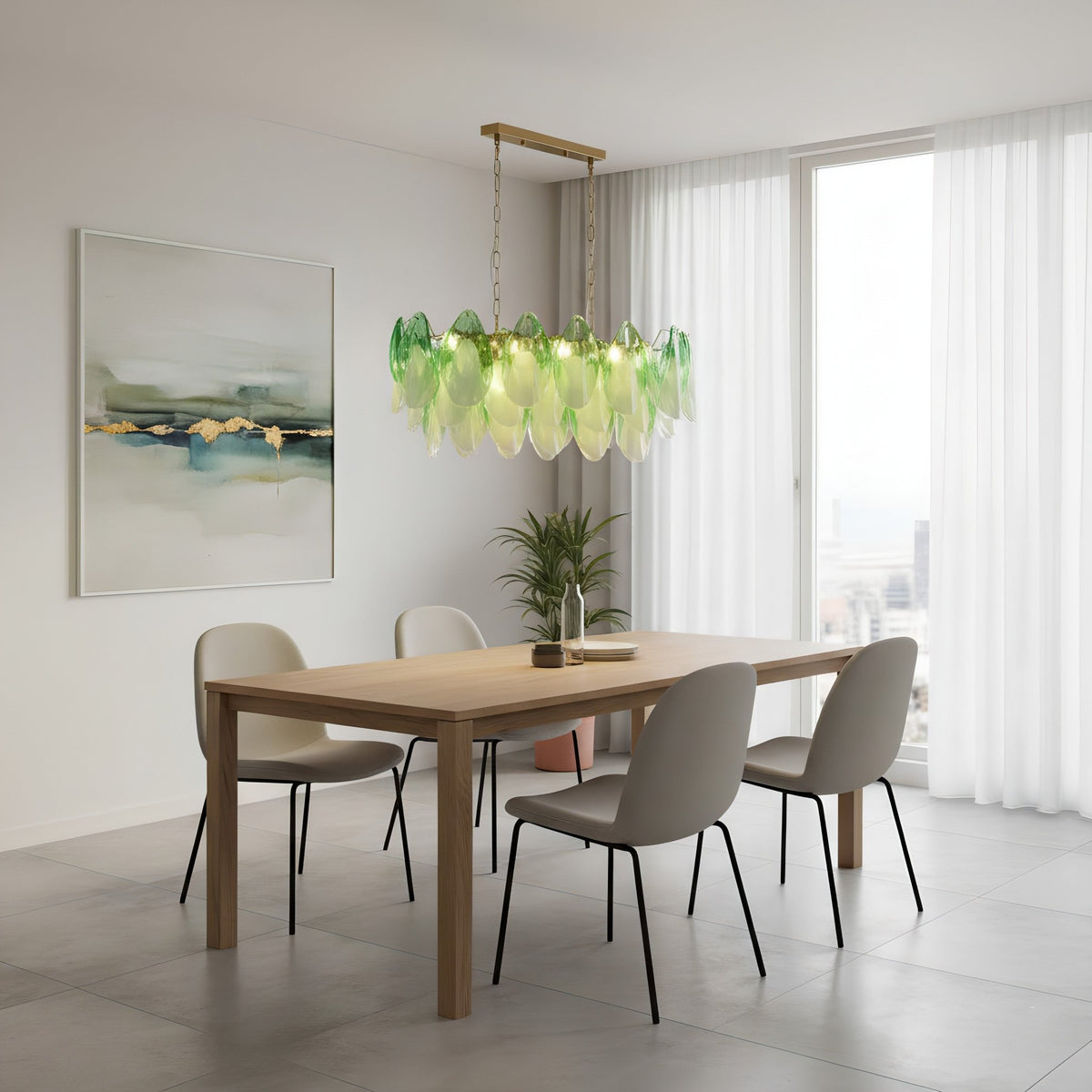 Caia Murano Glass Chandelier for Living Room - Zelno Lighting