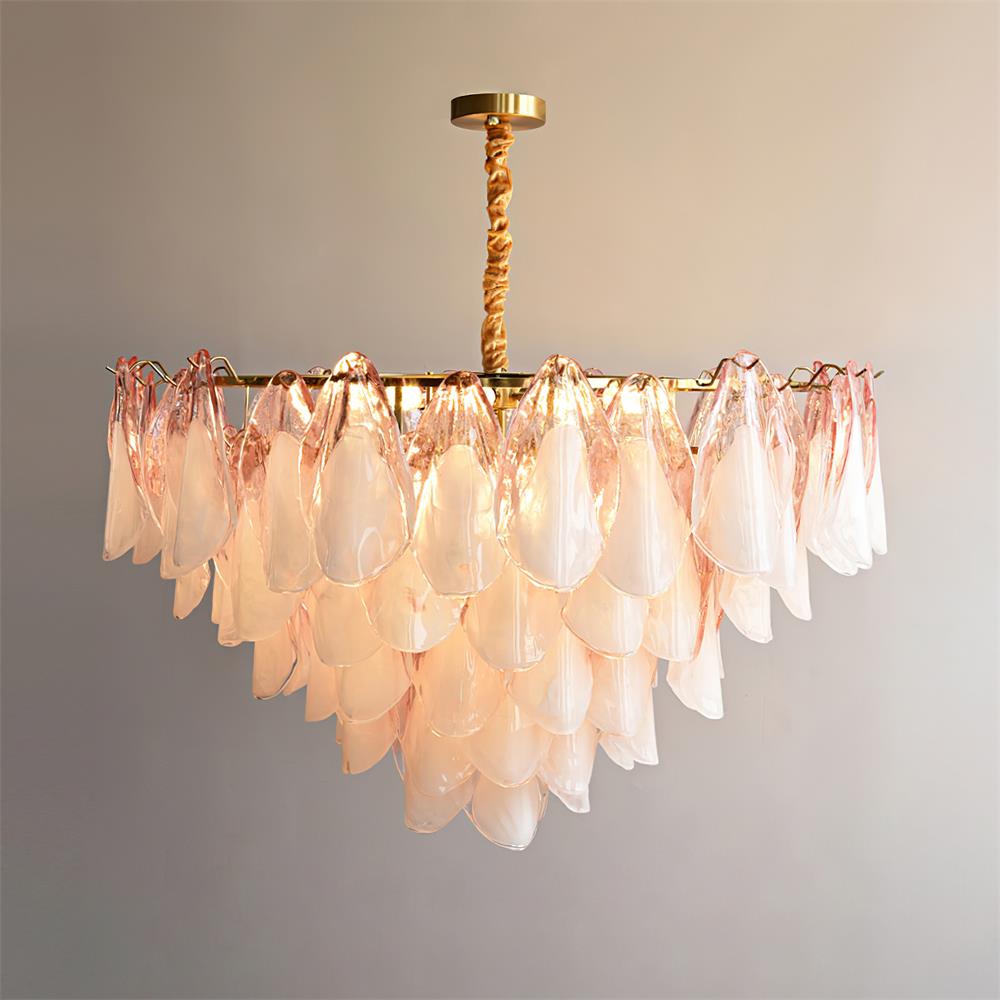 Caia Murano Glass Chandelier for Living Room - Zelno Lighting