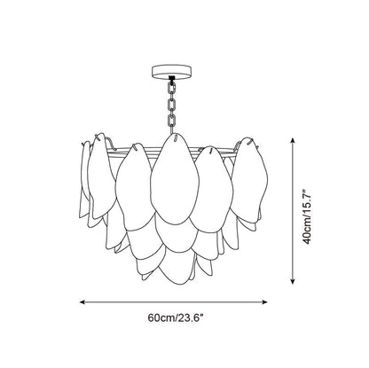 Caia Murano Glass Chandelier for Living Room - Zelno Lighting