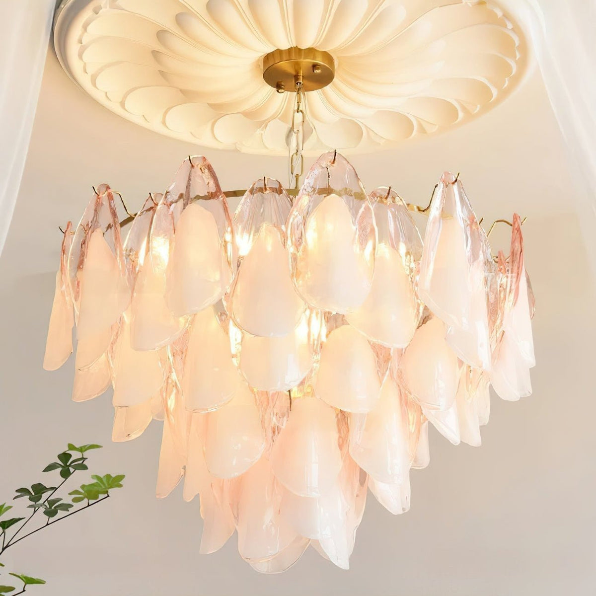 Caia Murano Glass Chandelier for Living Room - Zelno Lighting